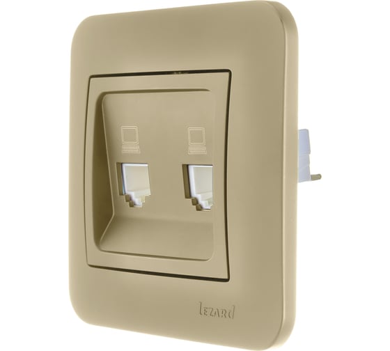Розетка компьютерная Lezard ASTI двойная золото 7081-3636-141 1