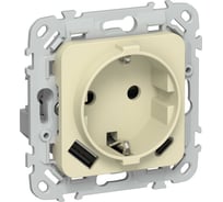 Розетка IEK FLITE 1-местная с заземлением с защитными шторками 16А с USB A+C 20Вт безвинтовое крепление РСЮшс11-1-ФлН навахо FI-R14-16-1-U22-020-K87