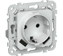 Розетка IEK FLITE 1-местная с заземлением с защитными шторками 16А с USB A+A 3,1А безвинтовое крепление РСЮша11-1-ФлЖ жемчуг FI-R14-16-1-U21-D31-K36