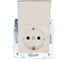 Розетка Lezard ASTI с/з с крышкой ПБТ крем IP44. 7081-0388-123BIPCH 1