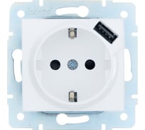 Розетка Lezard ASTI с/з + USB разъём белая механизм 7081-0288-181