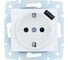 Розетка Lezard ASTI с/з + USB разъём белая механизм 7081-0288-181 1