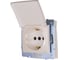 Розетка Lezard ASTI с/з с крышкой ПБТ жемчужно-белый перламутр IP44. 7081-3088-123BIPCH 2
