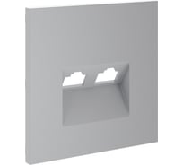 Накладка Voltum S70 для розетки компьютерной двойной RJ45+RJ45 кат.6, серый VLS001416