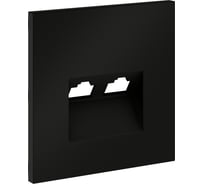 Накладка Voltum S70 для розетки компьютерной двойной RJ45+RJ45 кат.6, черный матовый VLS001408