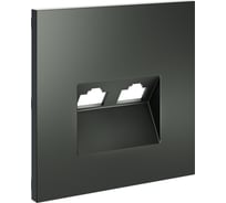Накладка Voltum S70 для розетки компьютерной двойной RJ45+RJ45 кат.6, титан VLS001406