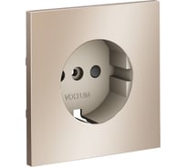 Накладка Voltum S70 Metal для розетки с заземлением и защитными шторками, платина VLSM000710