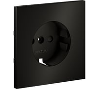 Накладка Voltum S70 Metal для розетки с заземлением и защитными шторками, антрацит VLSM000712