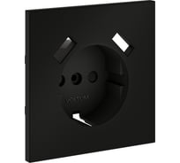 Накладка Voltum S70 для розетки с заземлением и защитными шторками, с USB A+A, черный матовый VLS000908