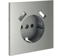 Накладка Voltum S70 для розетки с заземлением и защитными шторками, с USB A+A, сталь VLS000905
