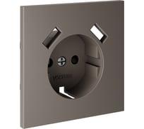 Накладка Voltum S70 для розетки с заземлением и защитными шторками, с USB A+A, капучино VLS000914