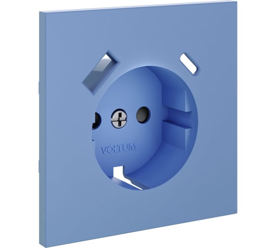 Накладка Voltum S70 для розетки с заземлением и защитными шторками, с USB A+C, деним VLS001015