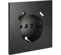 Накладка Voltum S70 для розетки с заземлением и защитными шторками, с USB A+C, титан VLS001006