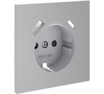 Накладка Voltum S70 для розетки с заземлением и защитными шторками, с USB A+C, серый VLS001016
