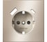 Накладка Voltum S70 Metal для розетки с заземлением и защитными шторками, с USB A+C, платина VLSM001010 2