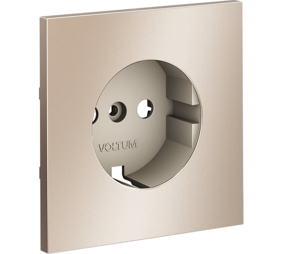 Накладка Voltum S70 Metal для розетки с заземлением, платина VLSM000610