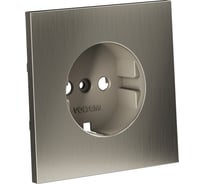 Накладка Voltum S70 Metal для розетки с заземлением, никель VLSM000611