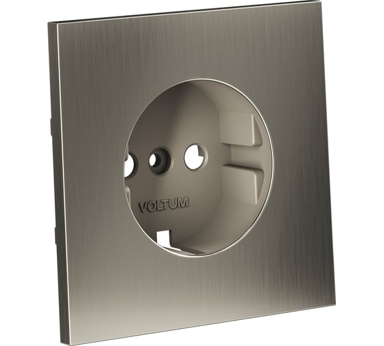 Накладка Voltum S70 Metal для розетки с заземлением, никель VLSM000611