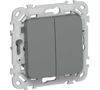 Выключатель 2-клавишный IEK FLITE 10А ВС12-1-0-ФлМА мокрый асфальт FI-V20-0-10-1-K80