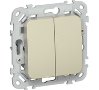 Выключатель 2-клавишный IEK FLITE 10А ВС12-1-0-ФлШ шампань FI-V20-0-10-1-K37