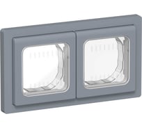 Рамка 2-местная IEK FLITE IP55 Рпро-2-55-ФлМ маренго FI-M20-32-55-K35