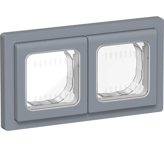 Рамка 2-местная IEK FLITE IP55 Рпро-2-55-ФлМ маренго FI-M20-32-55-K35