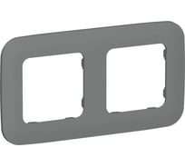 Рамка 2-местная IEK FLITE РУ-2-А-ФлМА мокрый асфальт FI-M22-31-20-K80