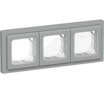 Рамка 3-местная IEK FLITE IP55 Рпро-3-55-ФлС серый FI-M30-32-55-K03