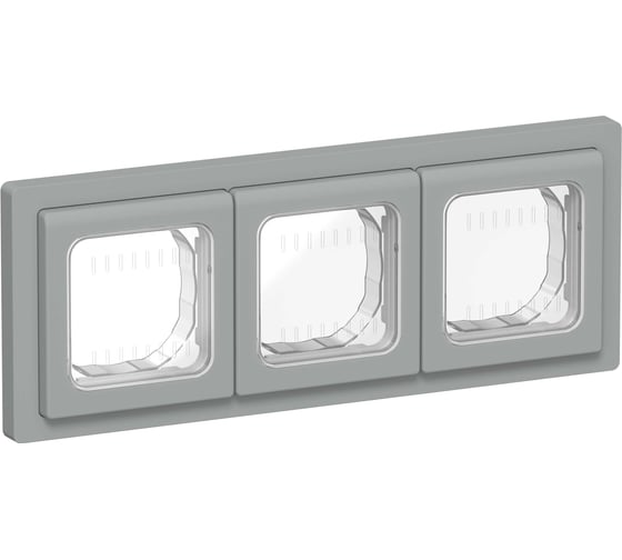 Рамка 3-местная IEK FLITE IP55 Рпро-3-55-ФлС серый FI-M30-32-55-K03