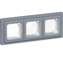 Рамка 3-местная IEK FLITE IP55 Рпро-3-55-ФлМ маренго FI-M30-32-55-K35