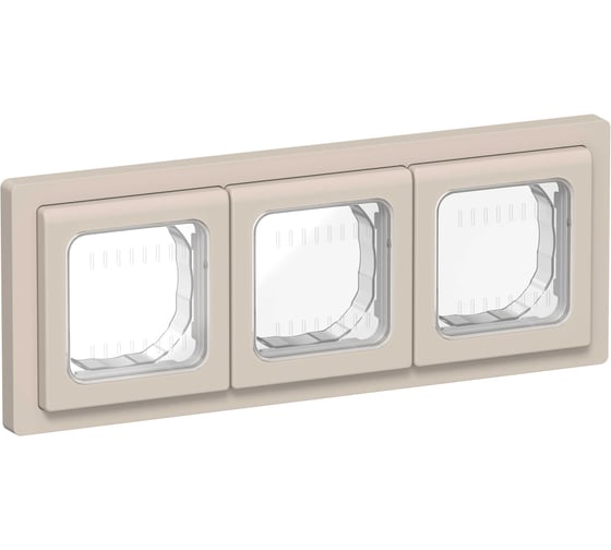 Рамка 3-местная IEK FLITE IP55 Рпро-3-55-ФлЛ льняной FI-M30-32-55-K88