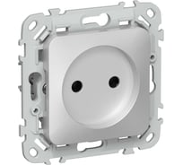 Розетка без заземления без защитных шторок IEK FLITE 10А РС01-0-ФлА алюминий FI-R10-10-K47