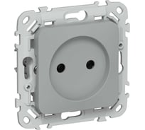 Розетка без заземления без защитных шторок IEK FLITE 10А РС01-0-ФлС серый FI-R10-10-K03