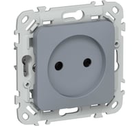 Розетка без заземления без защитных шторок IEK FLITE безвинтовое крепление 10А РС01-1-ФлМ маренго FI-R10-10-1-K35