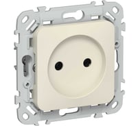 Розетка без заземления без защитных шторок IEK FLITE 10А РС01-0-ФлСл сливочный FI-R10-10-K86