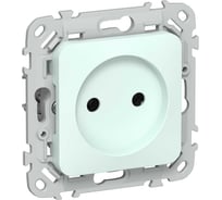 Розетка без заземления без защитных шторок IEK FLITE безвинтовое крепление 10А РС01-1-ФлХЛ холодный лед FI-R10-10-1-K94