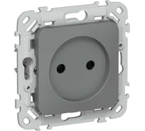 Розетка без заземления без защитных шторок IEK FLITE 10А РС01-0-ФлМА мокрый асфальт FI-R10-10-K80