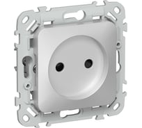 Розетка без заземления с защитными шторками IEK FLITE 10А РСш01-0-ФлА алюминий FI-R13-10-K47