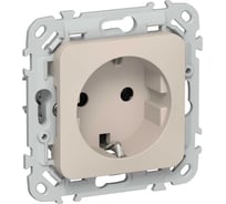 Розетка IEK FLITE с заземлением без защитных шторок 16А РС11-0-ФлЛ льняной FI-R11-16-K88