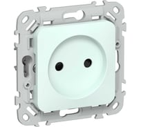 Розетка без заземления с защитными шторками IEK FLITE 10А РСш01-0-ФлХЛ холодный лед FI-R13-10-K94