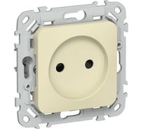 Розетка без заземления с защитными шторками IEK FLITE безвинтовое крепление 10А РСш01-1-ФлН навахо FI-R13-10-1-K87