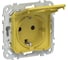 Розетка IEK FLITE с заземлением с защитными шторками и крышкой 16А IP44 РСшкр11-0-44-ФлЖК желтый карри FI-R16-16-44-K44 1