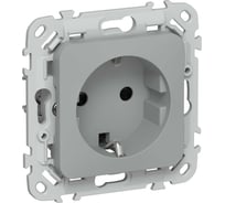 Розетка IEK FLITE с заземлением с защитными шторками 16А РСш11-0-ФлС серый FI-R14-16-K03