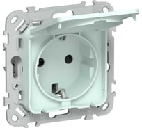 Розетка IEK FLITE с заземлением с защитными шторками и крышкой 16А IP44 РСшкр11-0-44-ФлХЛ холодный лед FI-R16-16-44-K94