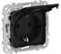 Розетка IEK FLITE с заземлением с защитными шторками и крышкой 16А IP44 РСшкр11-0-44-ФлЧ черный FI-R16-16-44-K02 1