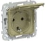 Розетка IEK FLITE с заземлением с защитными шторками и крышкой 16А IP44 РСшкр11-0-44-ФлО оливковый FI-R16-16-44-K26 1