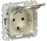 Розетка IEK FLITE с заземлением с защитными шторками и крышкой 16А IP44 РСшкр11-0-44-ФлШ шампань FI-R16-16-44-K37 1