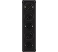 Розетка Intro Quadro 2-209-05 пятерная без заземления 5х2P 16А-250В IP20 ОУ антрацит Б0069701