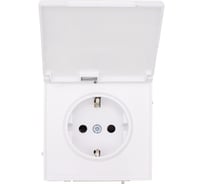Розетка с/з с крышкой Lezard ESTET ПБТ, белый, IP-44 745-0288-123BIPCH