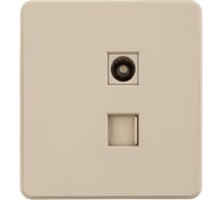 Механизм розетки KRANZ ROUND RJ45 категория 6 + TV с/у шелк KR-78-0722-7